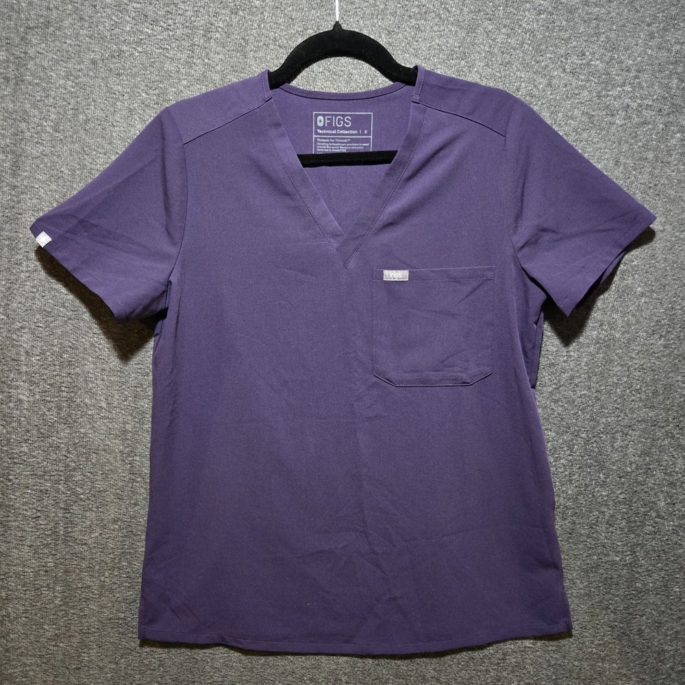 Figs Catarina One-Pocket Scrub Top Purple Jam Size Small